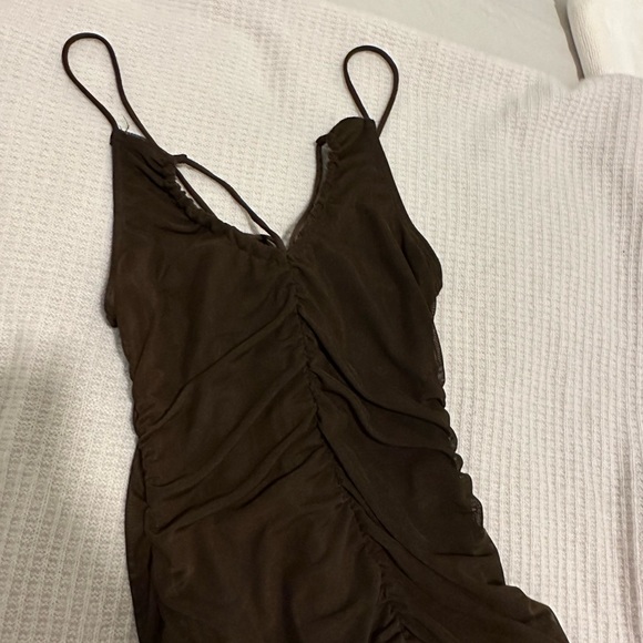 Motel Rocks Denila Chocolate Mesh Dress - Picture 4 of 5